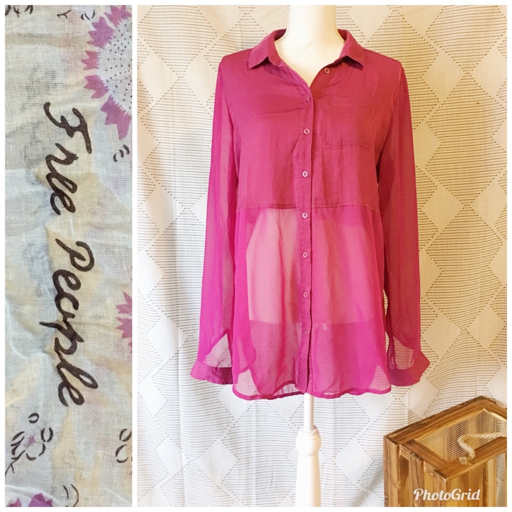 SOLDFree People Sheer button down